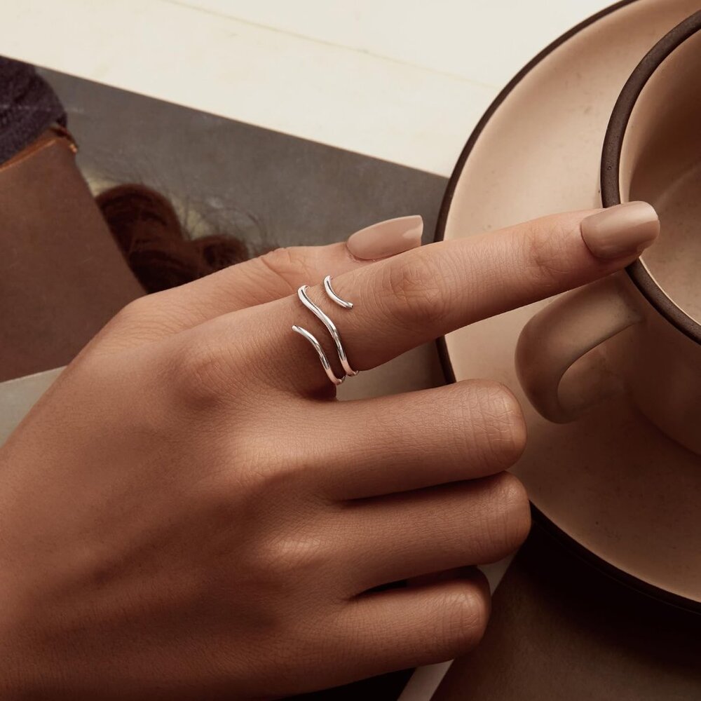 Multi-Layer Leaf Adjustable Ring In 925 Sterling … - image 2